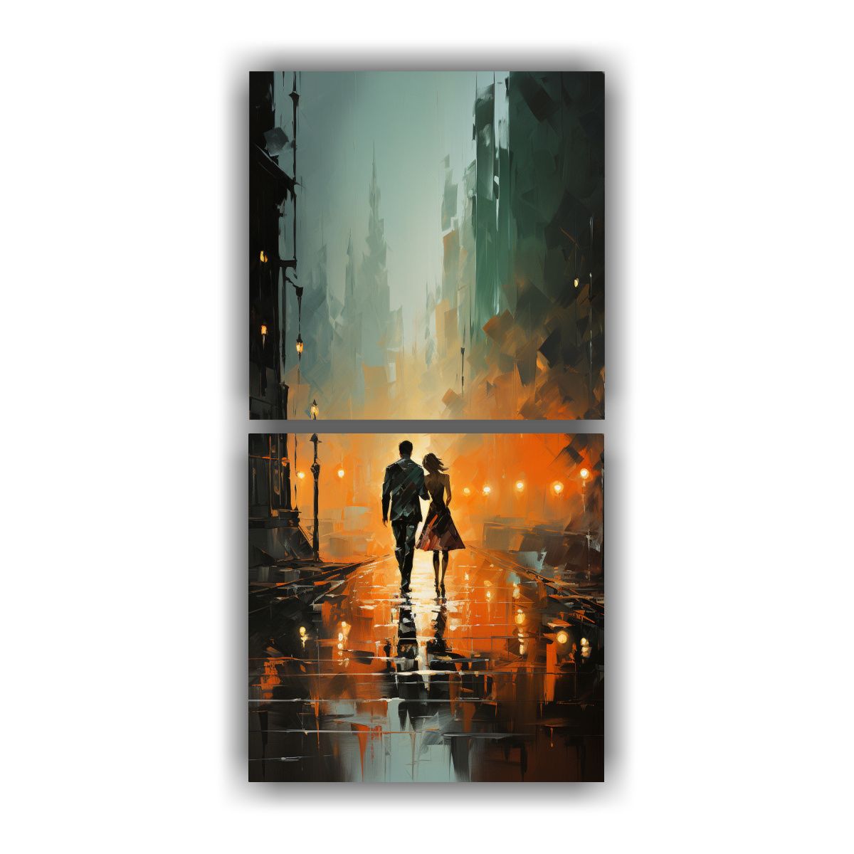 GENERICO - Pintura Mural Forma De Personas Caminando Bajo La 20x40 Cm