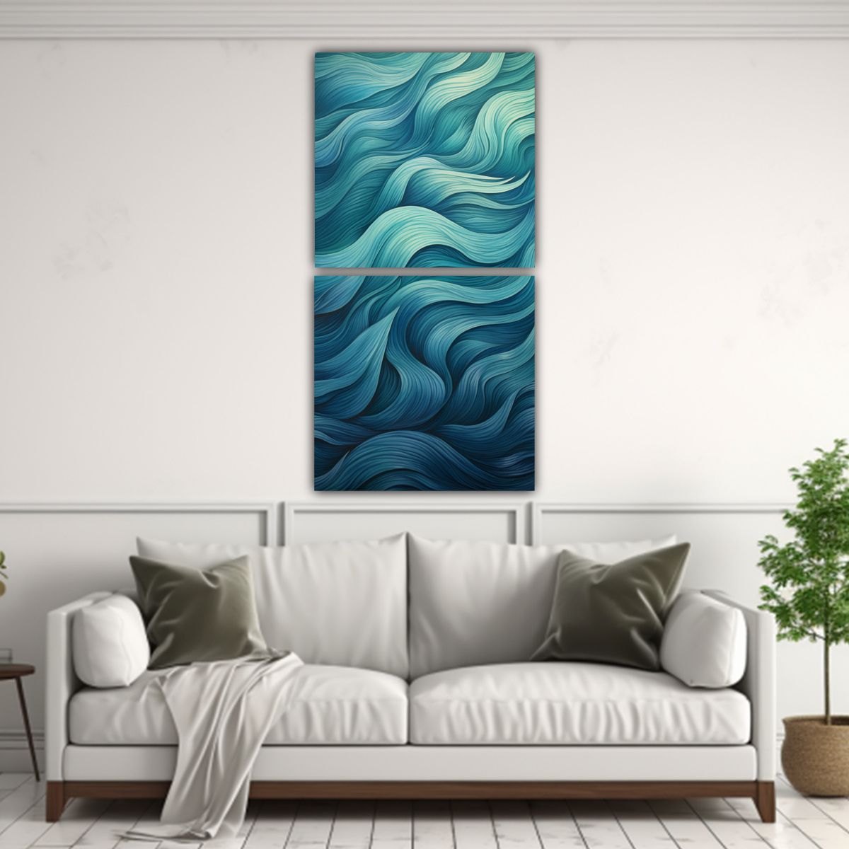 GENERICO - Set 2 Lienzos De Tela Modernos Rectangulares Con 40x80 Cm