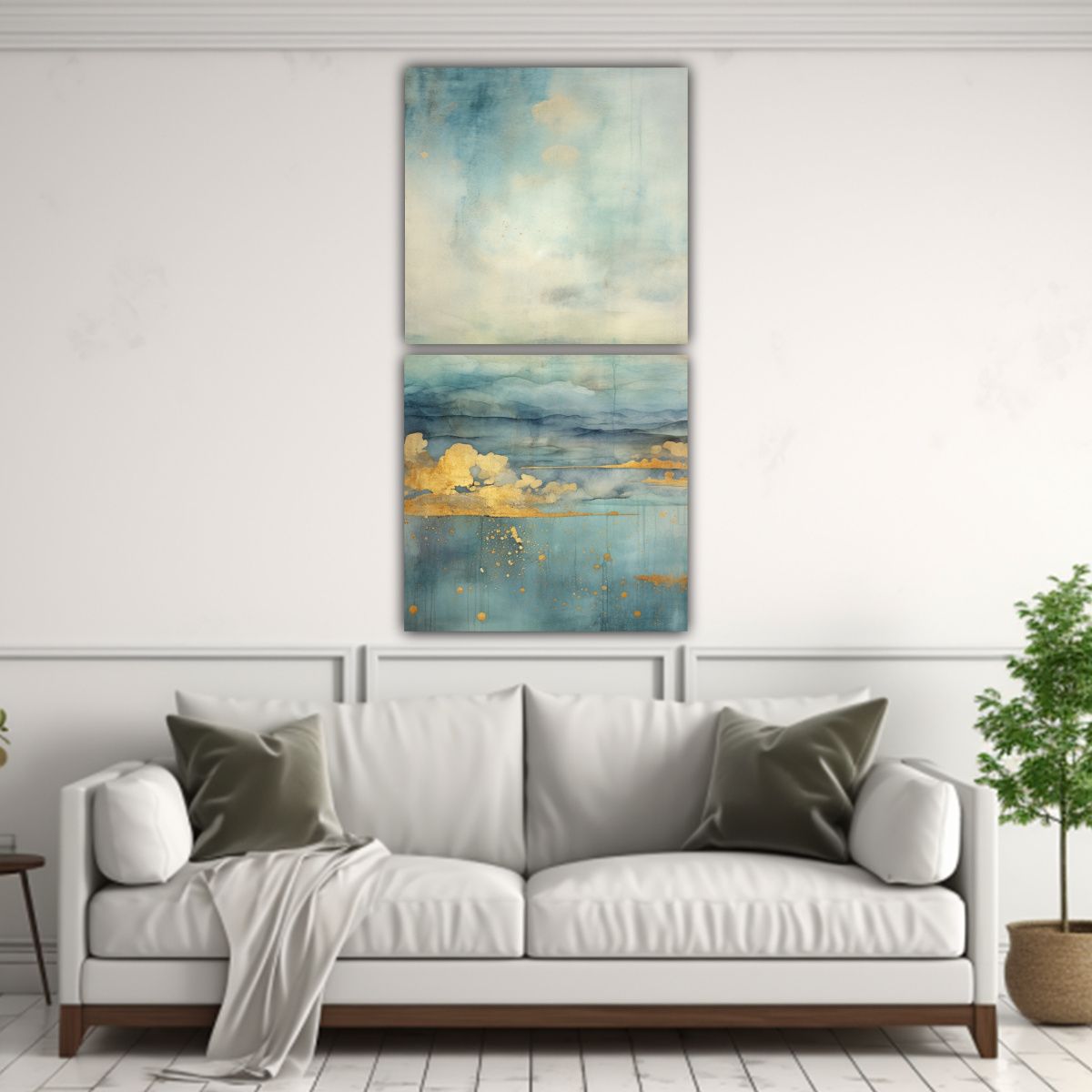 GENERICO - Cuadro Tela Sublimada Exposición Con Oro En 60x120 Cm