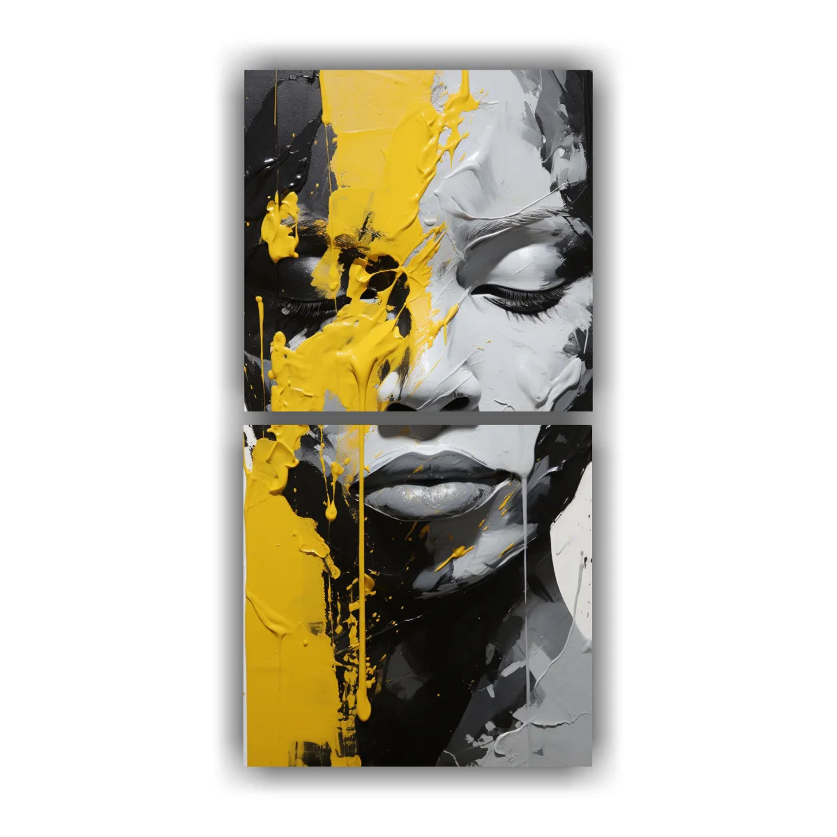 GENERICO - Pintura Decorativa Con Contornos Faciales Y 20x40 Cm