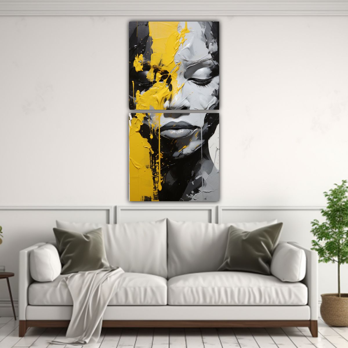 GENERICO - Pintura Decorativa Con Contornos Faciales Y 20x40 Cm