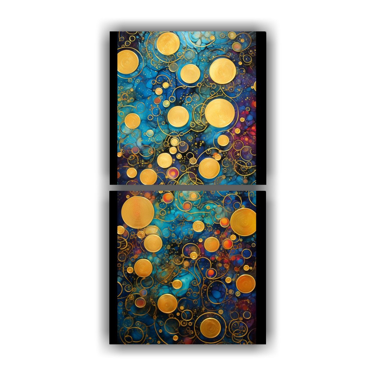 GENERICO - Dos Pinturas De Pared Abstractas En Relieve Con 30x60 Cm