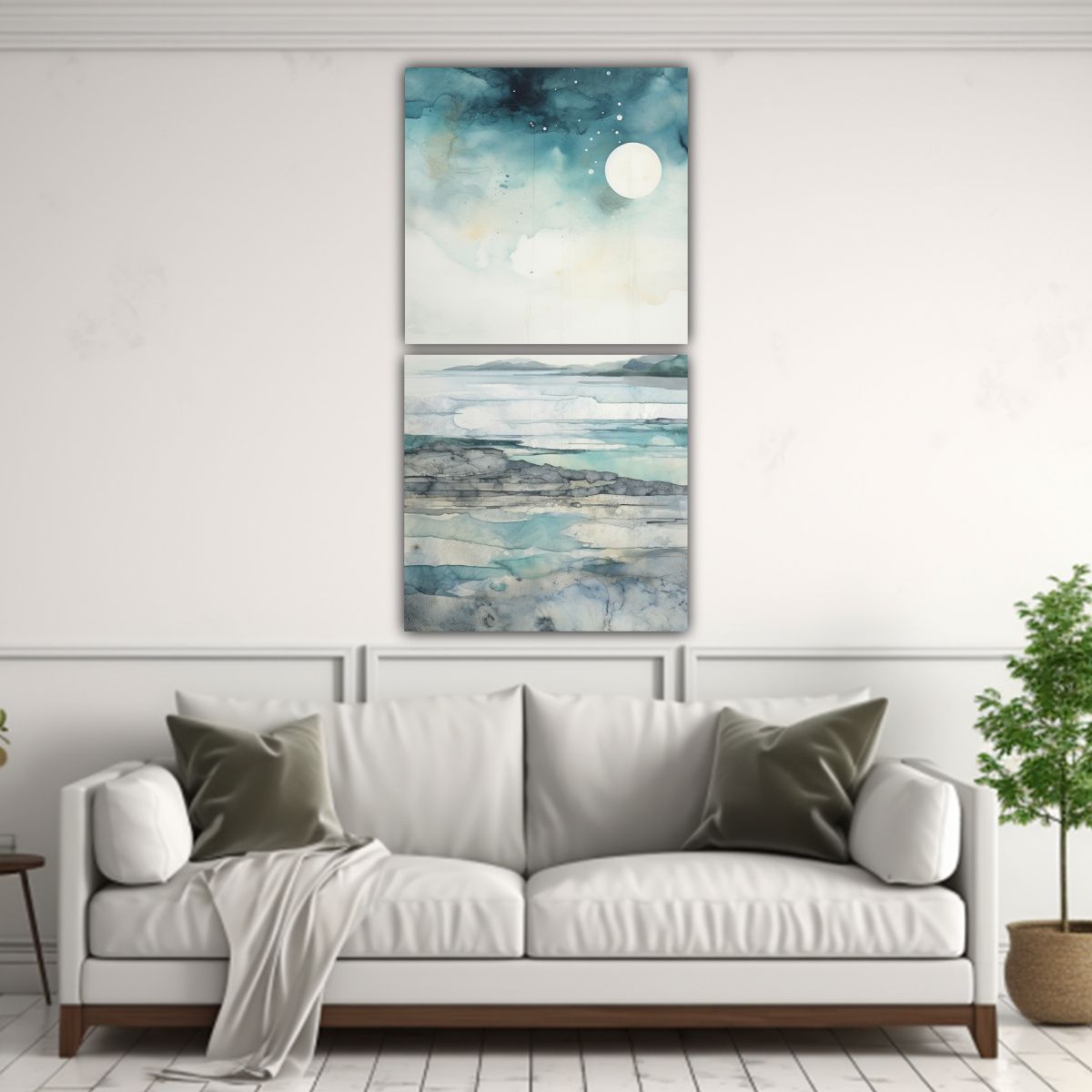 GENERICO - Conjunto De 2 Telas En Bastidor Estilo Galería 50x100 Cm