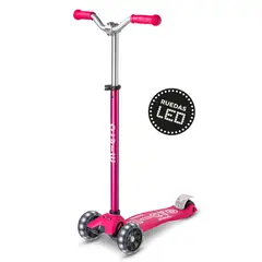 MICRO - Scooter Maxi Pro LED Rosado, Niños 5 a 12 años