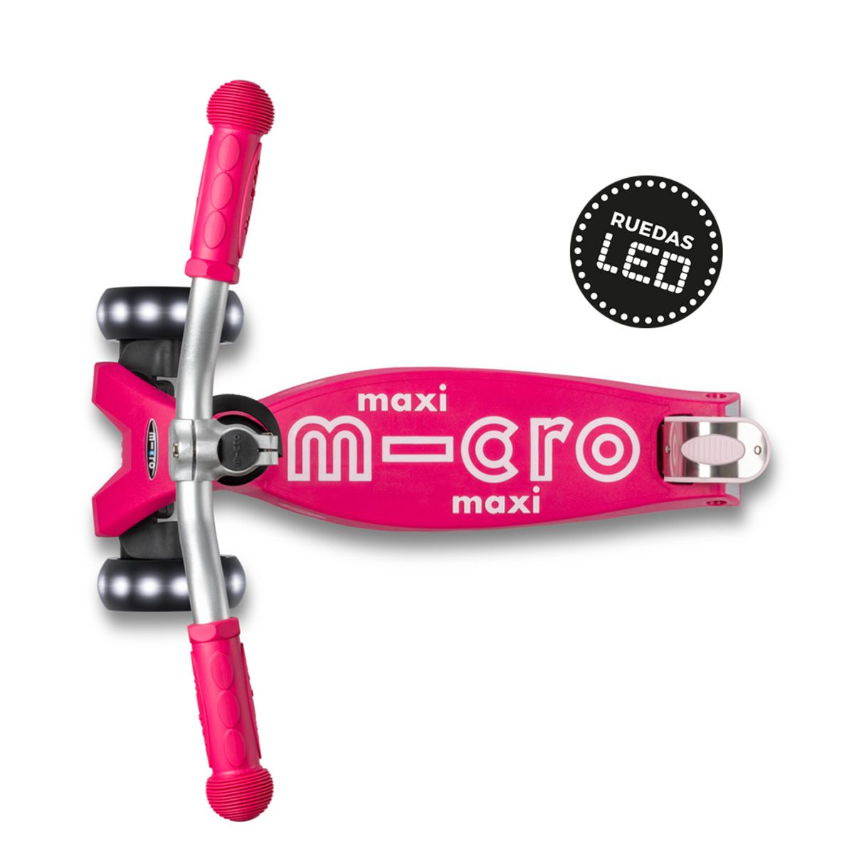 MICRO - Scooter Micro Maxi Pro LED Rosado, Niños 5 a 12 años
