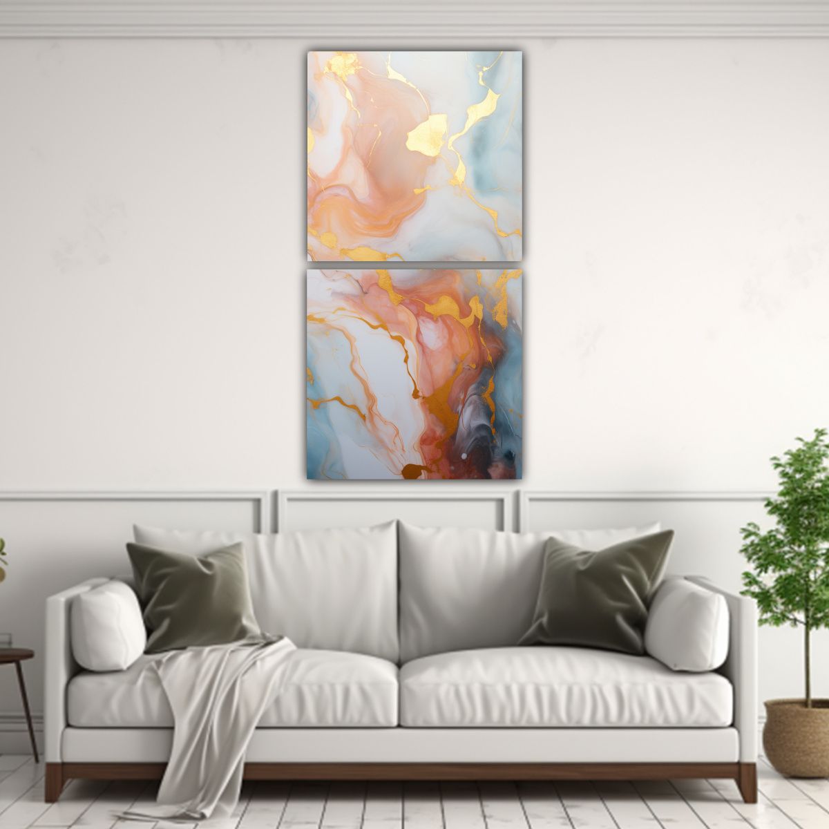 GENERICO - Lienzos De Tela Pastel En Mármol Y Spa Set De 2 50x100 Cm