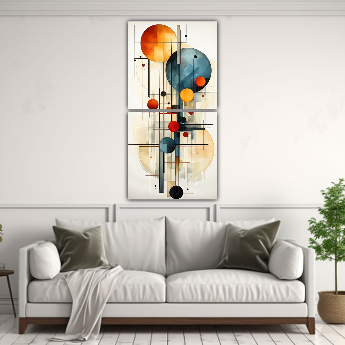 GENERICO - Conjunto 2 Cuadros Muros Conceptuales Arte Simple 20x40 Cm