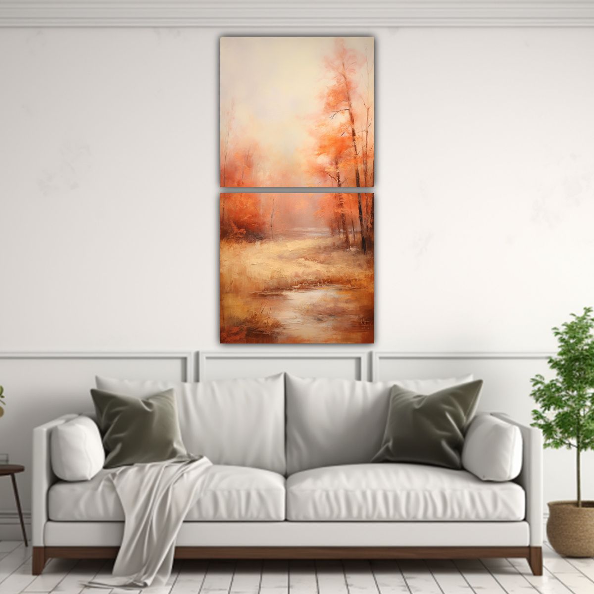 GENERICO - Dos Lienzos Movimiento Clasico Pintura Al óleo Y 30x60 Cm