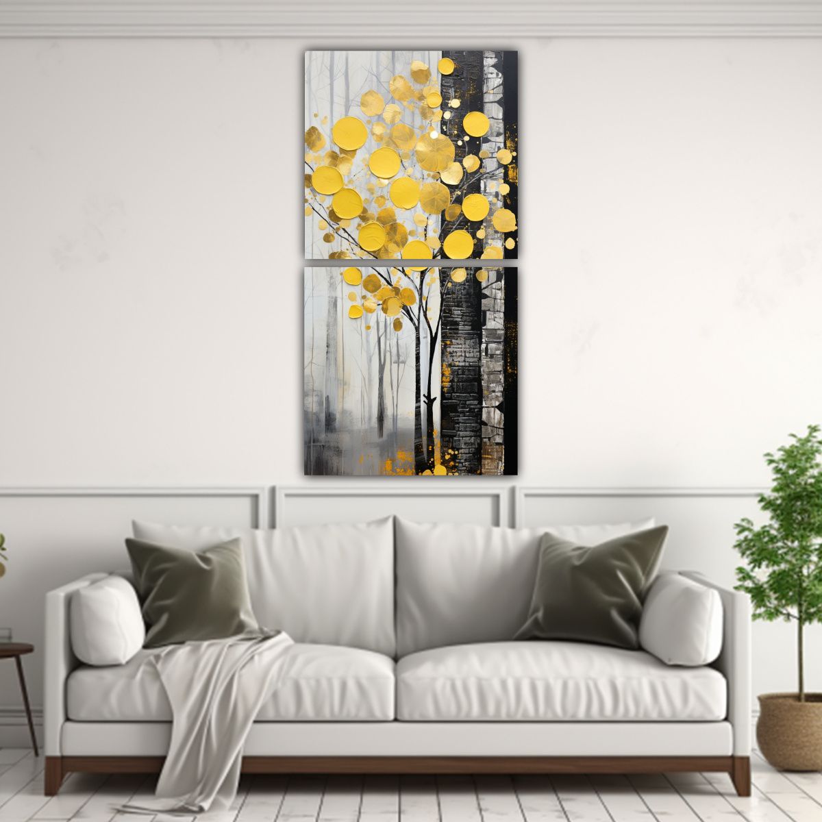 GENERICO - Lienzos Patron Intenso Naturaleza Viva Amarillo 20x40 Cm