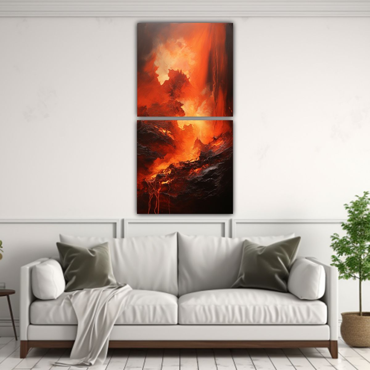 GENERICO - Cuadros De Tela Elegancia De Volcanes En Erupción 20x40 Cm