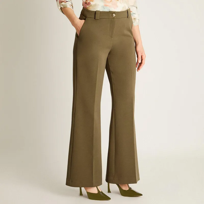 LORENZO DI PONTTI - Pantalón Formal Verde Corte Recto