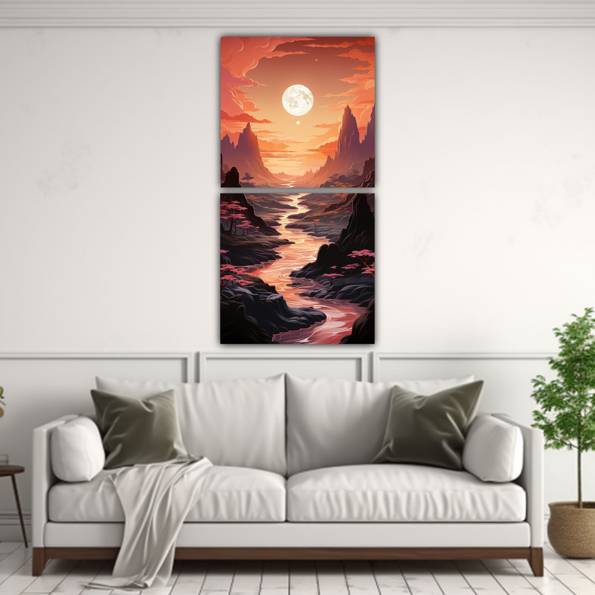 GENERICO - Pinturas Surrealistas En Bastidor De Diseño 60x120 Cm