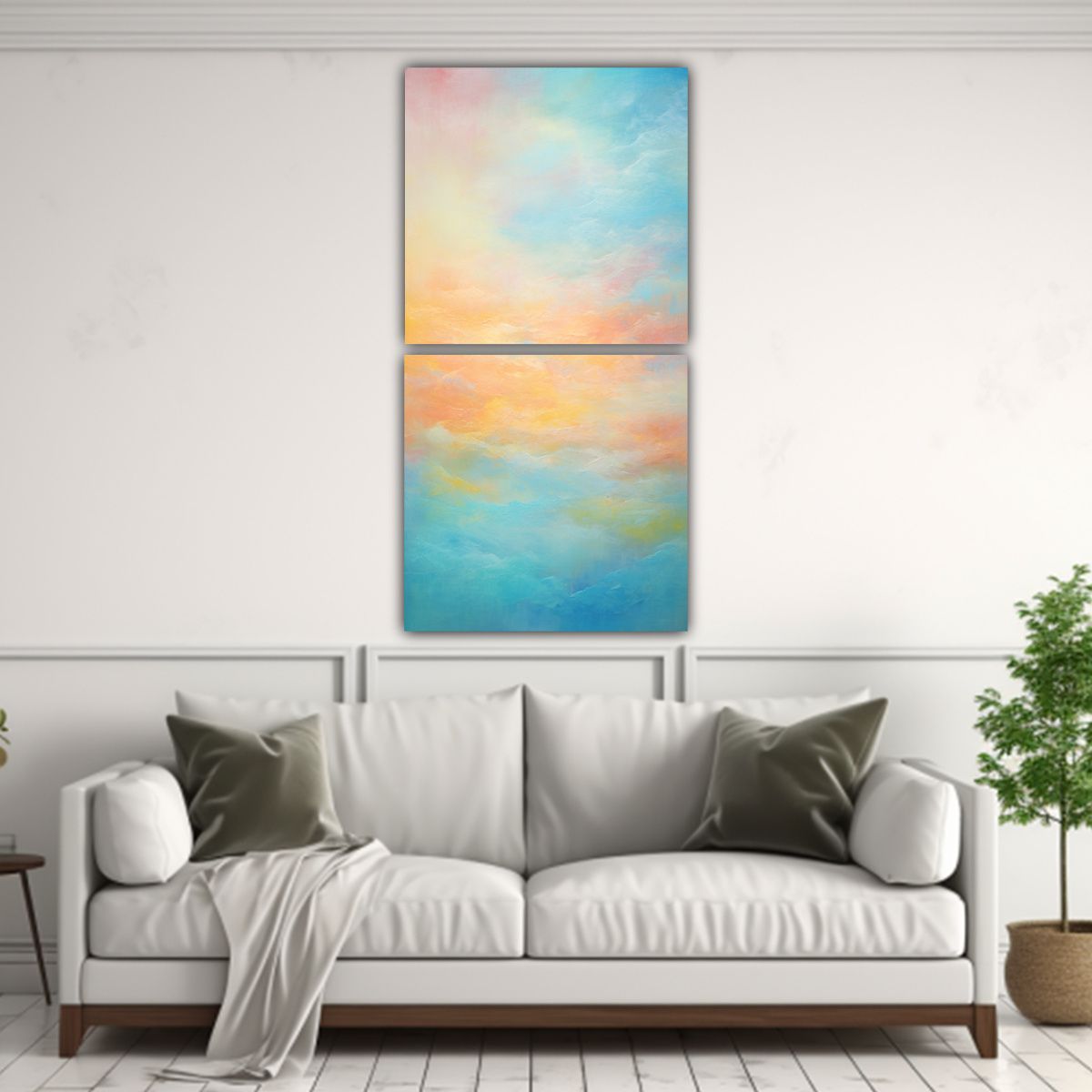 GENERICO - Cuadro Abstracto Forma Living Fusión De 40x80 Cm