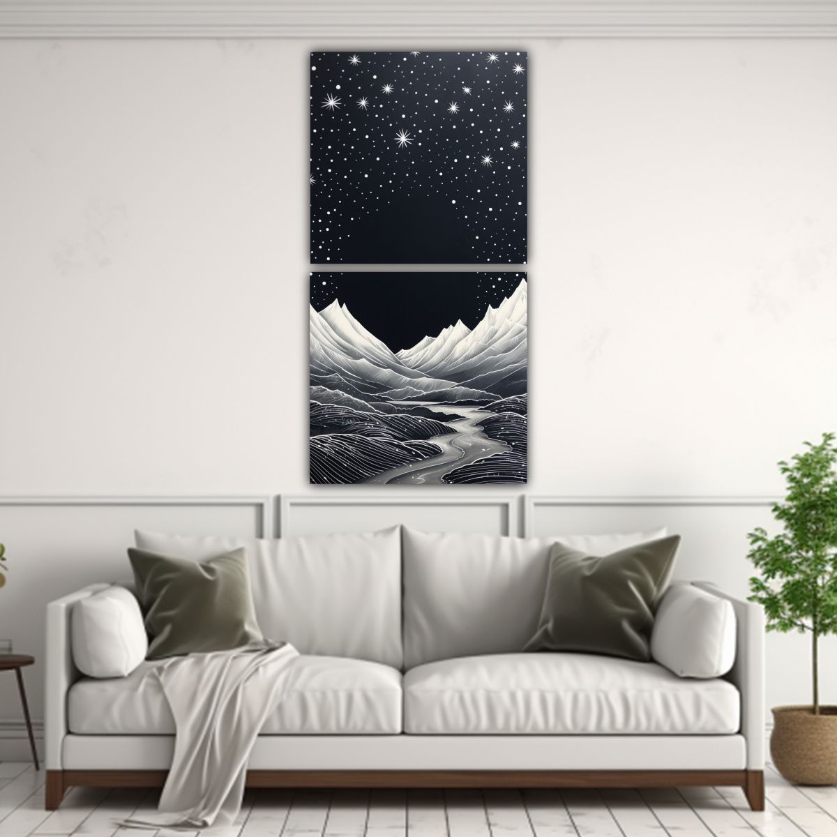 GENERICO - Diptico Tela Sublimada Unica Con Paisaje De 20x40 Cm