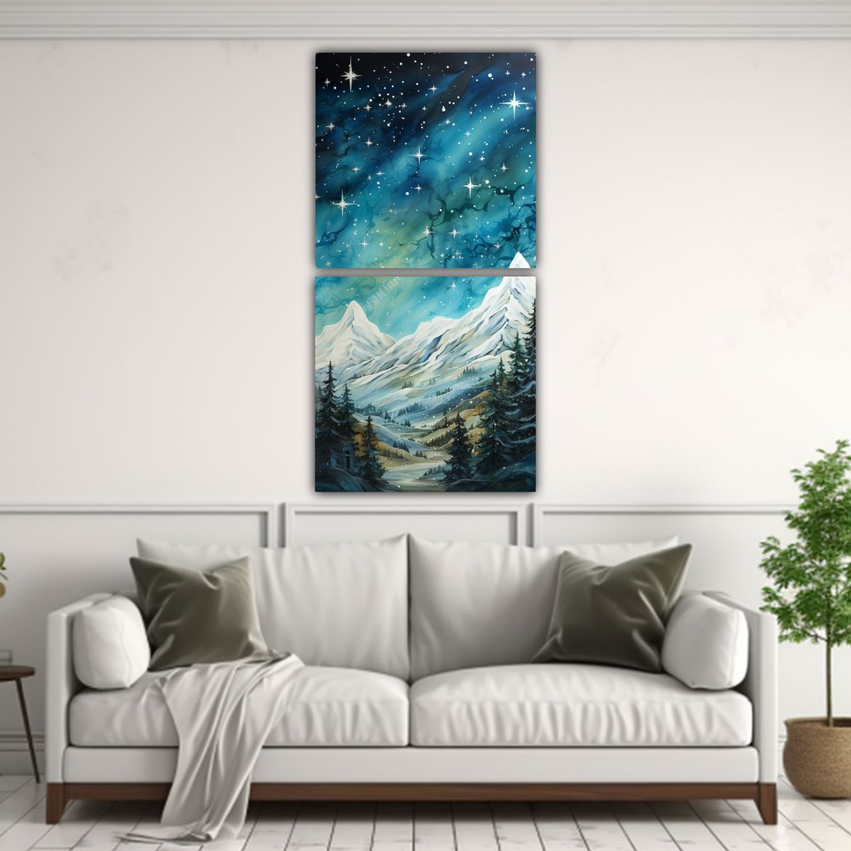 GENERICO - Paisaje De Montaña Con Estilo Elegante En 50x100 Cm