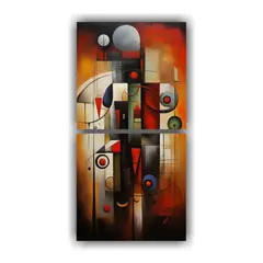 GENERICO - Pinturas Abstractas De Belleza En Tonos 20x40 Cm