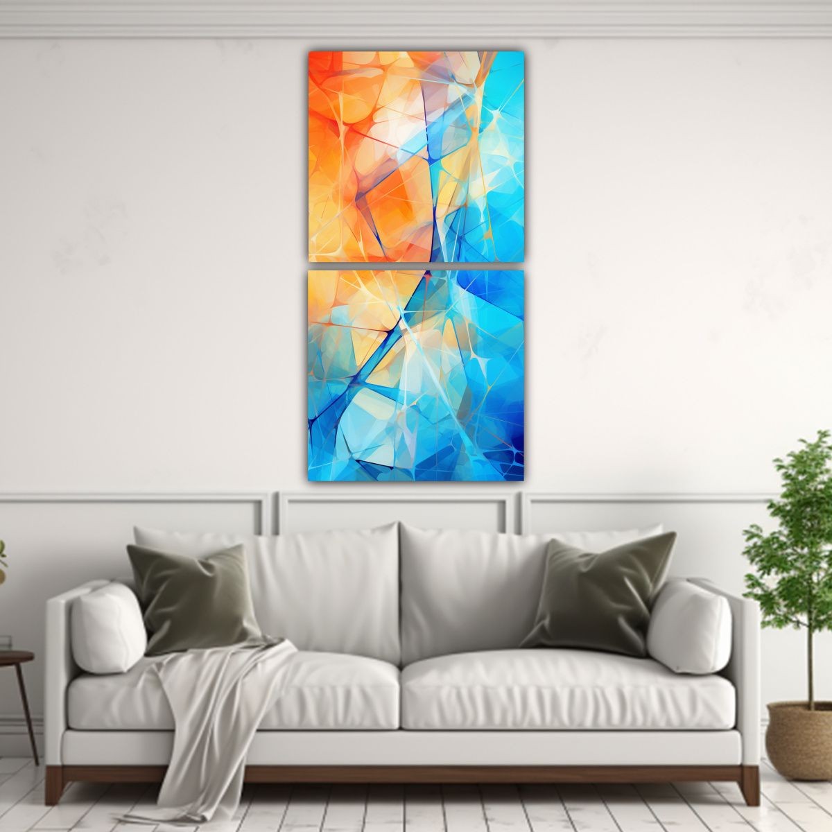 GENERICO - Pintura Abstracta De Líneas Y Formas Para 50x100 Cm