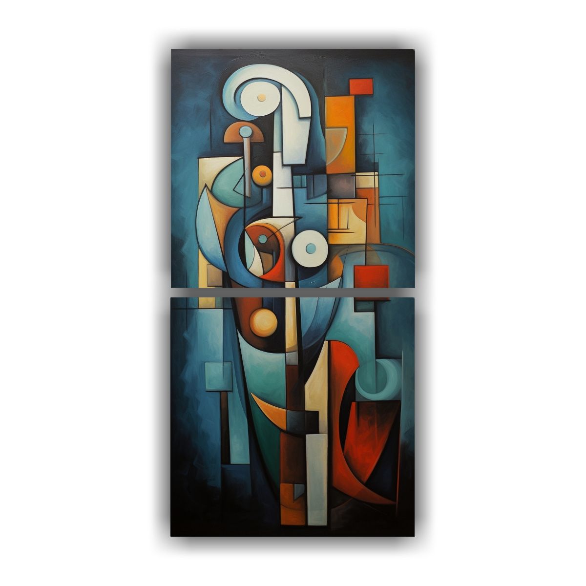 GENERICO - Cuadros Movimiento Artesanal Figuras Abstractas 20x40 Cm