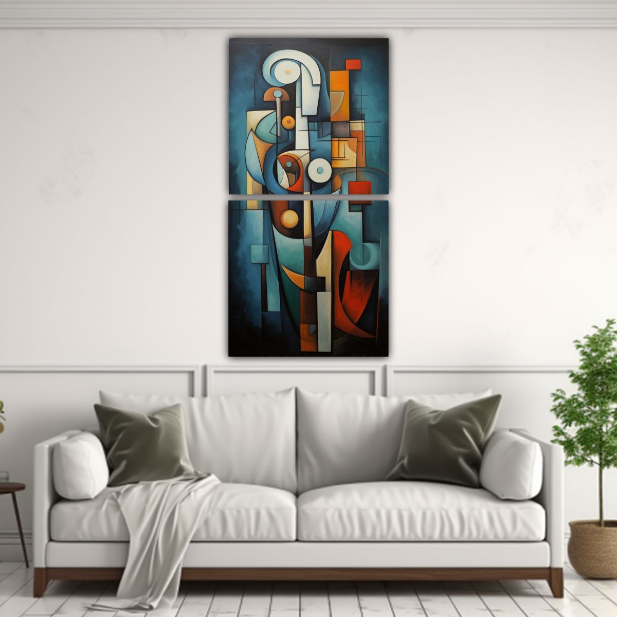 GENERICO - Cuadros Movimiento Artesanal Figuras Abstractas 20x40 Cm