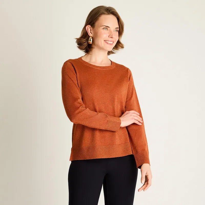 LORENZO DI PONTTI - Sweater Terracota con Textura Suave