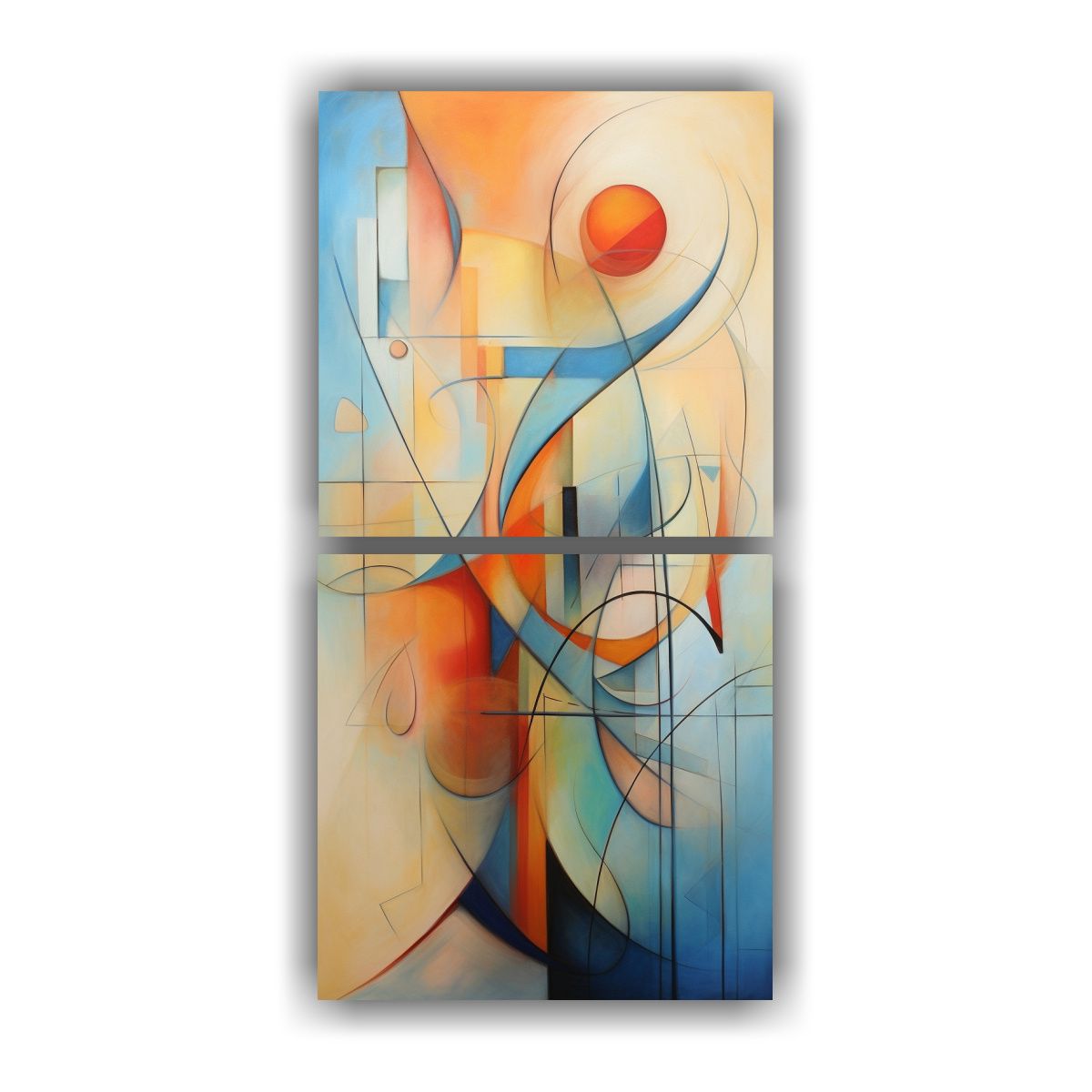 GENERICO - Conjunto De Pinturas Abstractas De Tela Sublimada 50x100 Cm