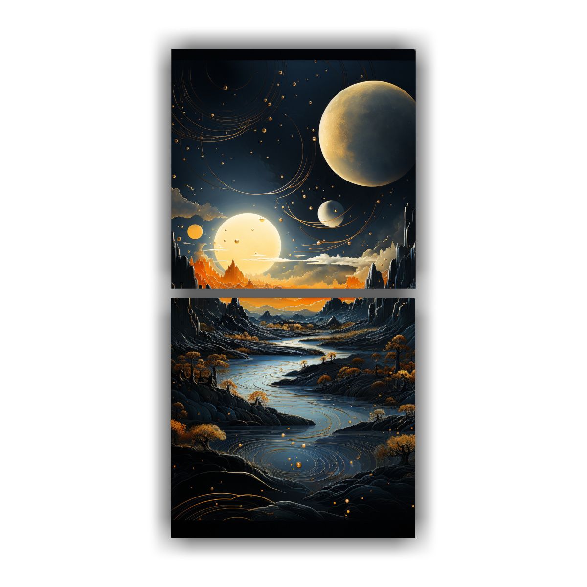 GENERICO - Pinturas De Decoración Con Paisaje De Montaña 50x100 Cm