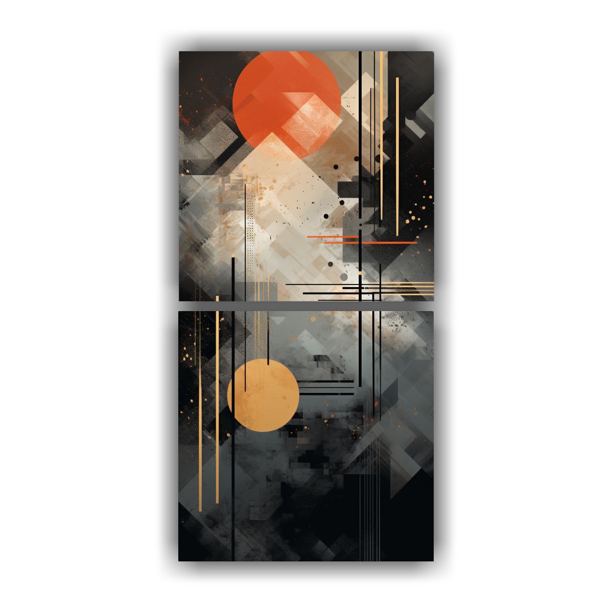 GENERICO - Set 2 Canvas Creativa Efecto Visual Abstracto En 20x40 Cm