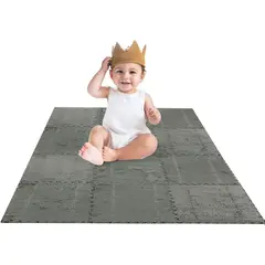 GENERICO - Set 10 Alfombras Goma Eva Peluda Niños Piso Felpa 30x30cm