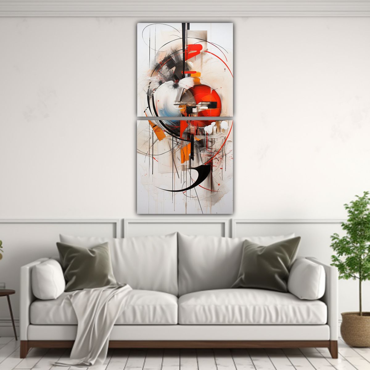 GENERICO - Cuadros Abstractos En Línea Set De 2 Cuadros De 60x120 Cm