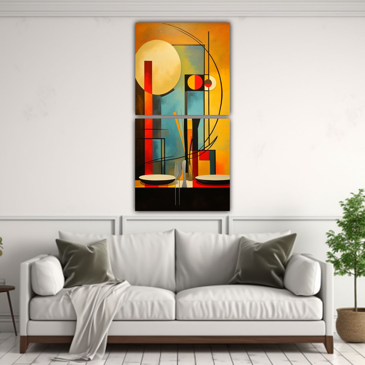 GENERICO - Conjunto Cuadros Abstractos Modernos Para Comedor 20x40 Cm