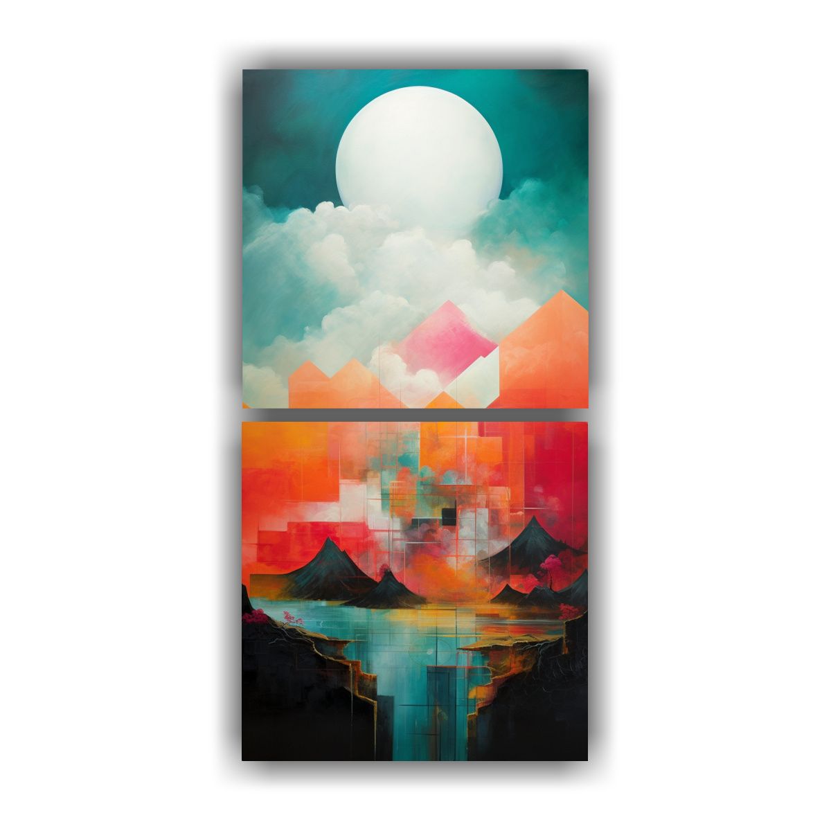 GENERICO - Cuadros Abstractos Expresión Naturaleza Viva 30x60 Cm