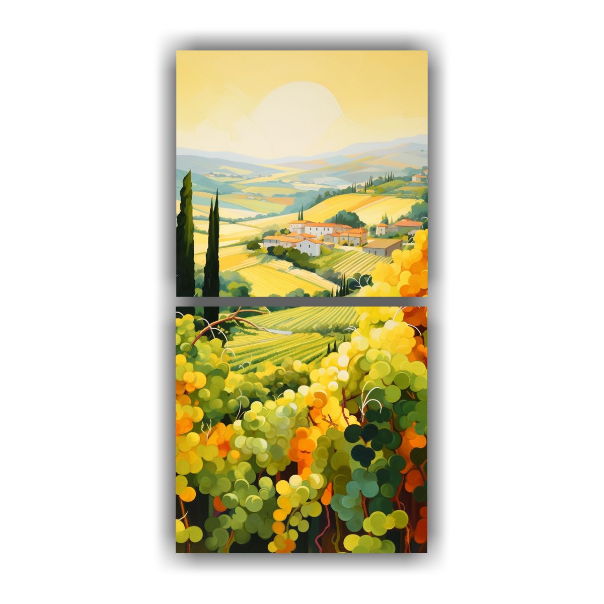 GENERICO - Paisajes De Viñedos De Toscana Bajo El Sol 40x80 Cm