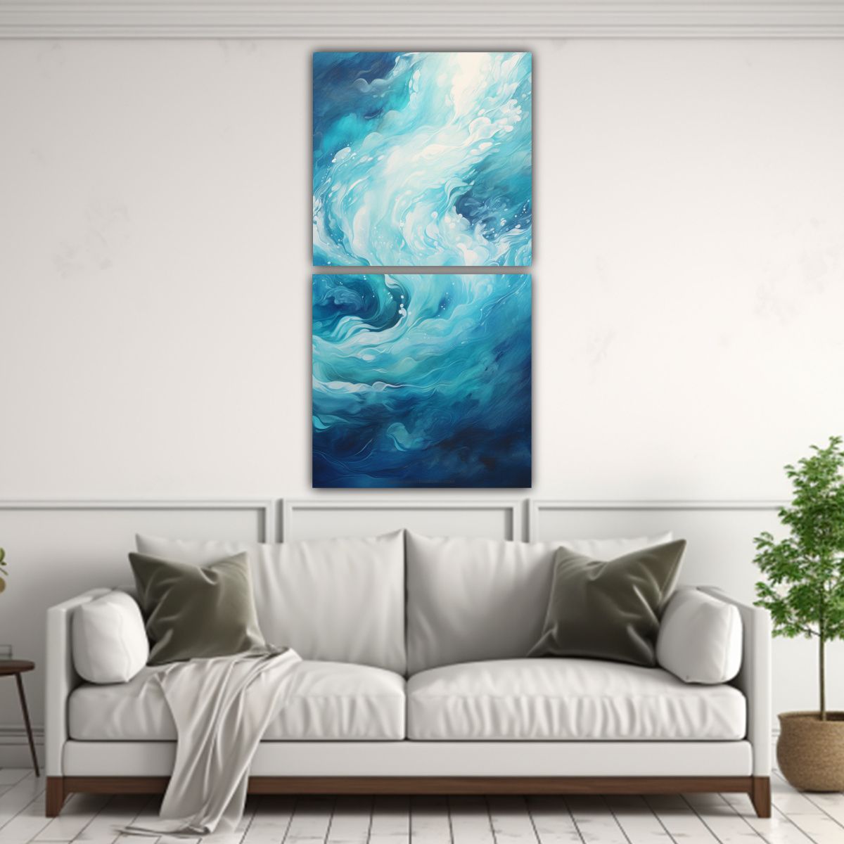 GENERICO - Cuadro Abstracto Vanguardia Profundidad Océano 30x60 Cm