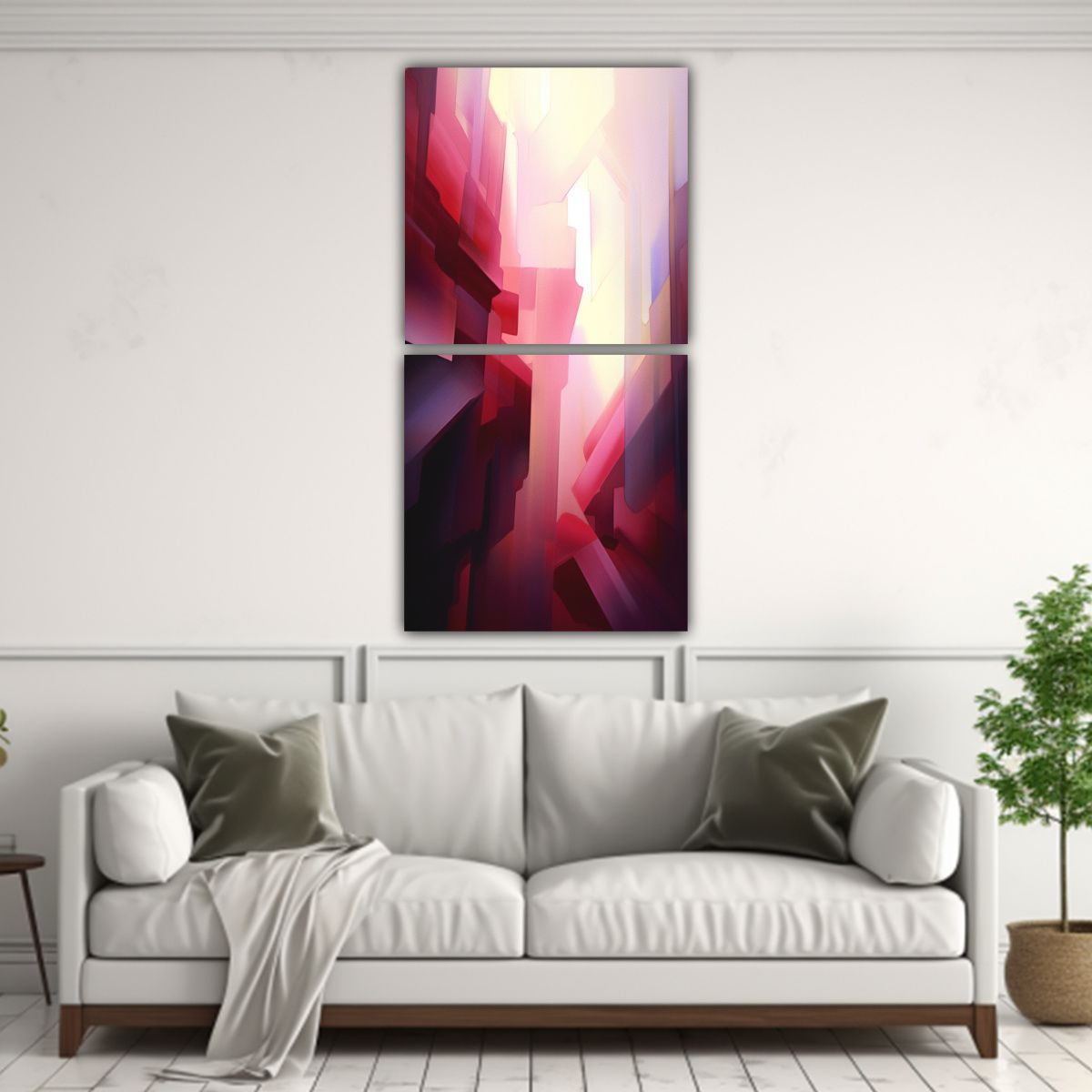 GENERICO - Conjunto De 2 Lienzos Abstractos Para Decorar La 60x120 Cm