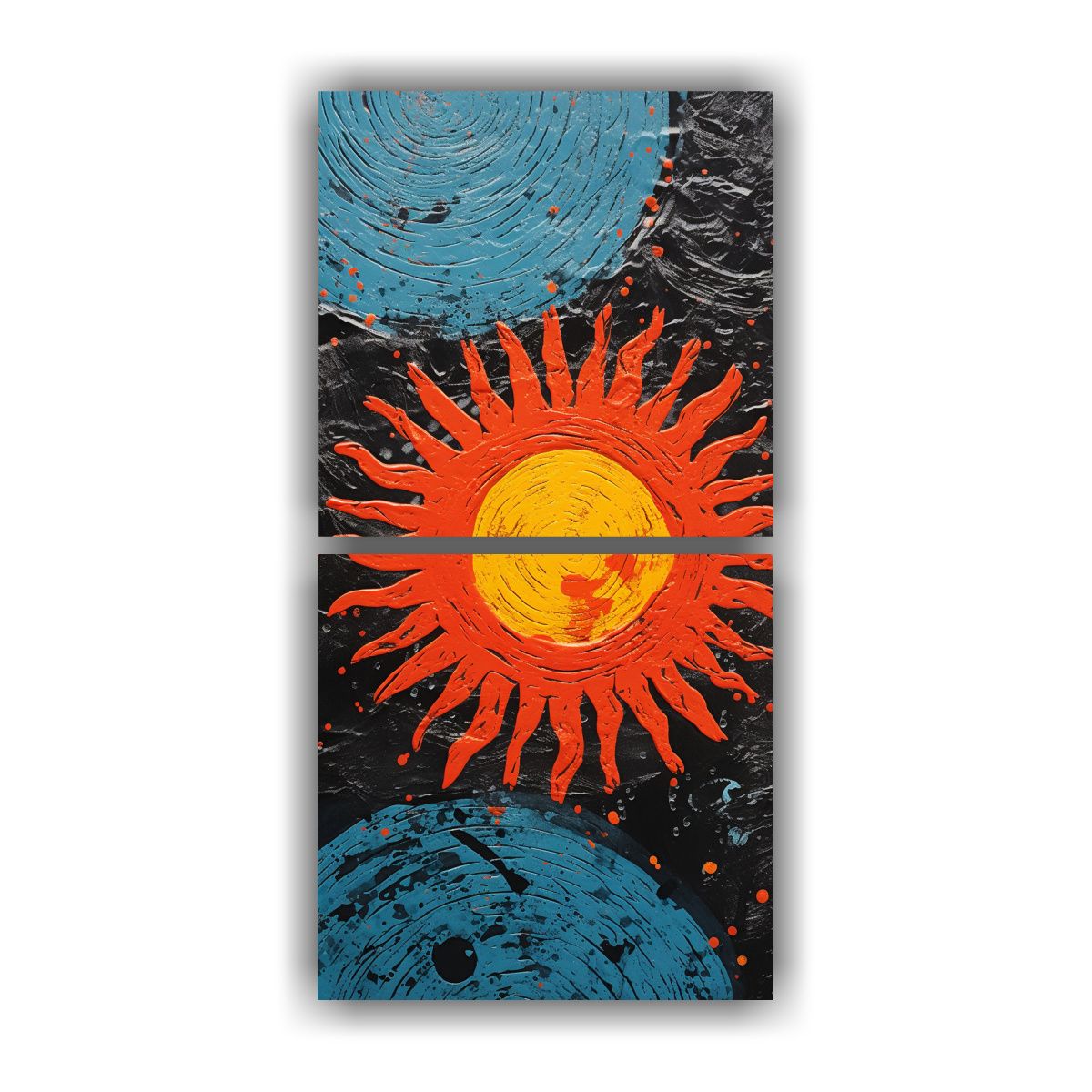 GENERICO - Lienzo Abstracción Arte Gráfico Sol Mosaico 60x120 Cm
