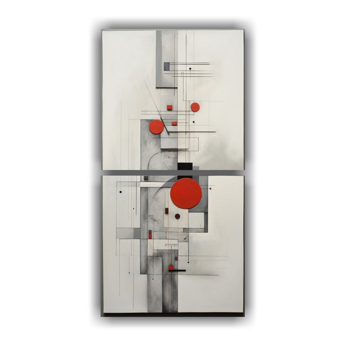 GENERICO - Cuadros Abstractos En Grises Para Una Decoración 30x60 Cm