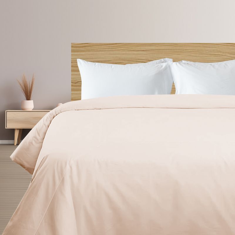 TEXTIL SUPER - FUNDA PLUMON COLOR BEIGE CON ALETA 1,5 PLAZAS