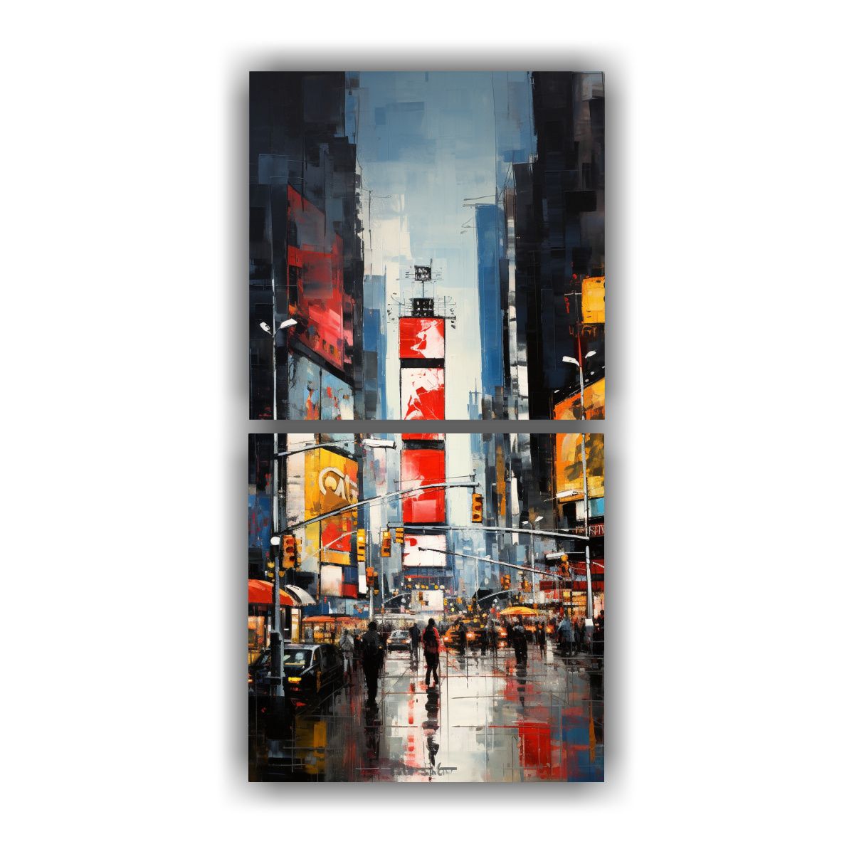 GENERICO - Cuadros Abstractos Dos Telas Bastidor Street Art 30x60 Cm