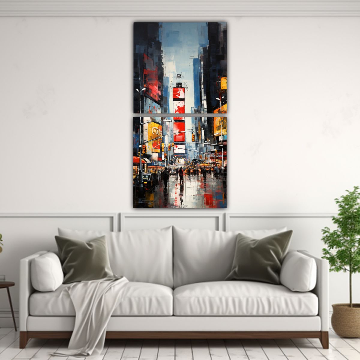 GENERICO - Cuadros Abstractos Dos Telas Bastidor Street Art 30x60 Cm