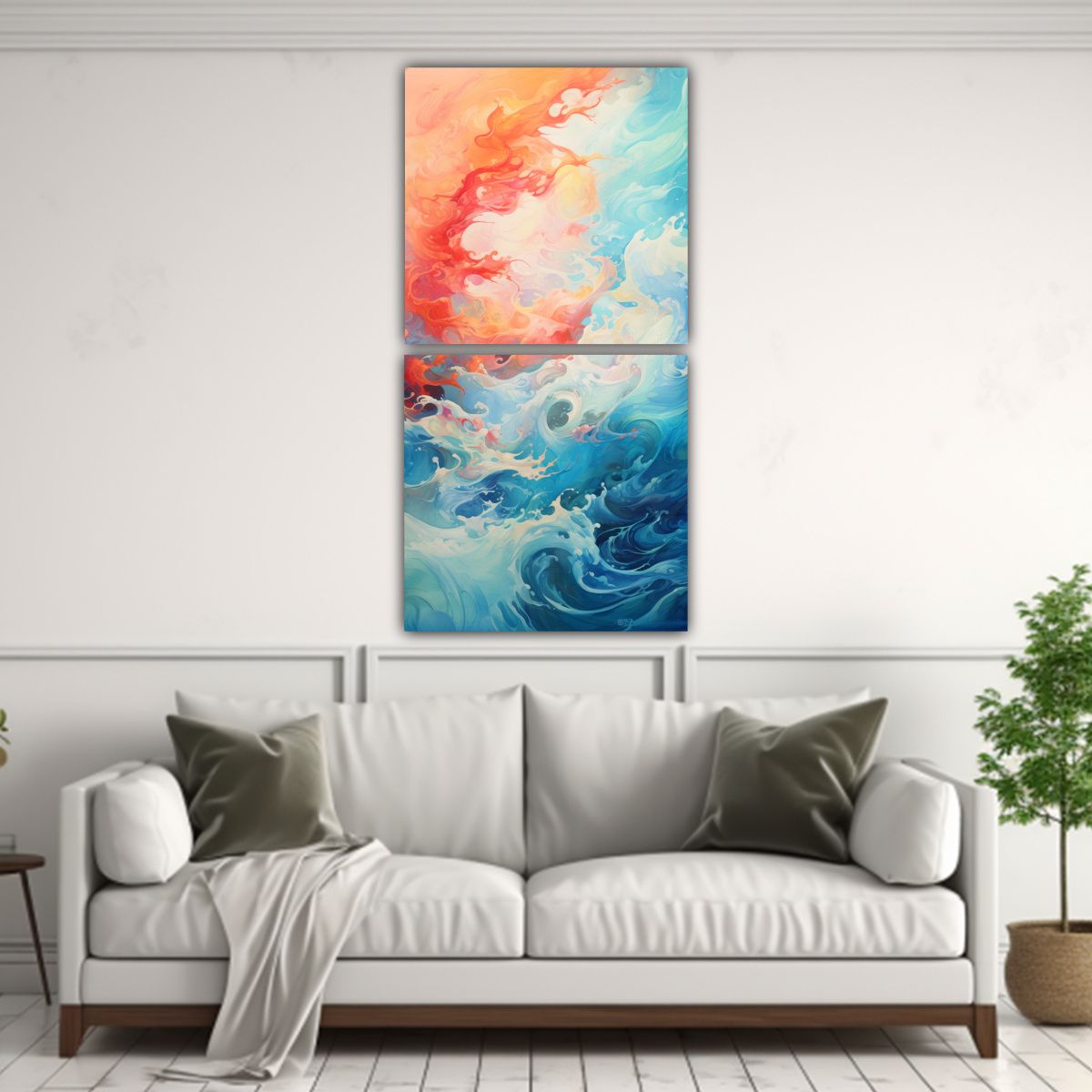 GENERICO - Artes De Pared Calidez Abstracta Sinfonía De 60x120 Cm