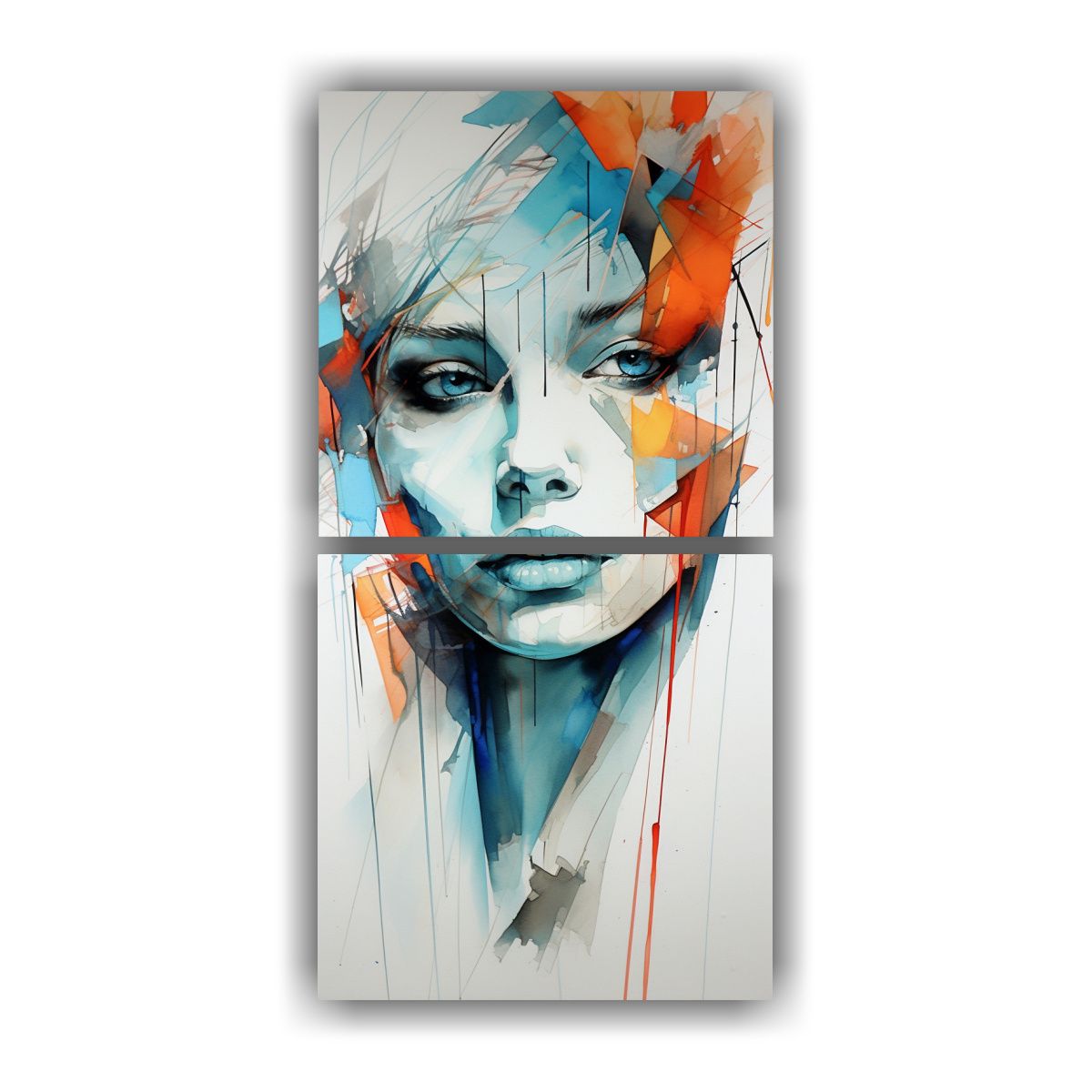 GENERICO - Cuadros Abstractos Con Acuarelas De época 60x120 Cm