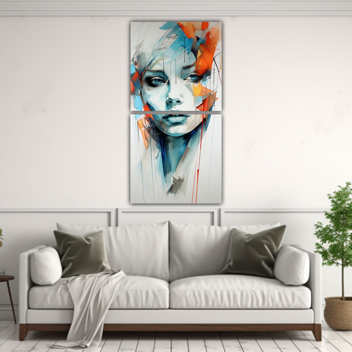 GENERICO - Cuadros Abstractos Con Acuarelas De época 60x120 Cm