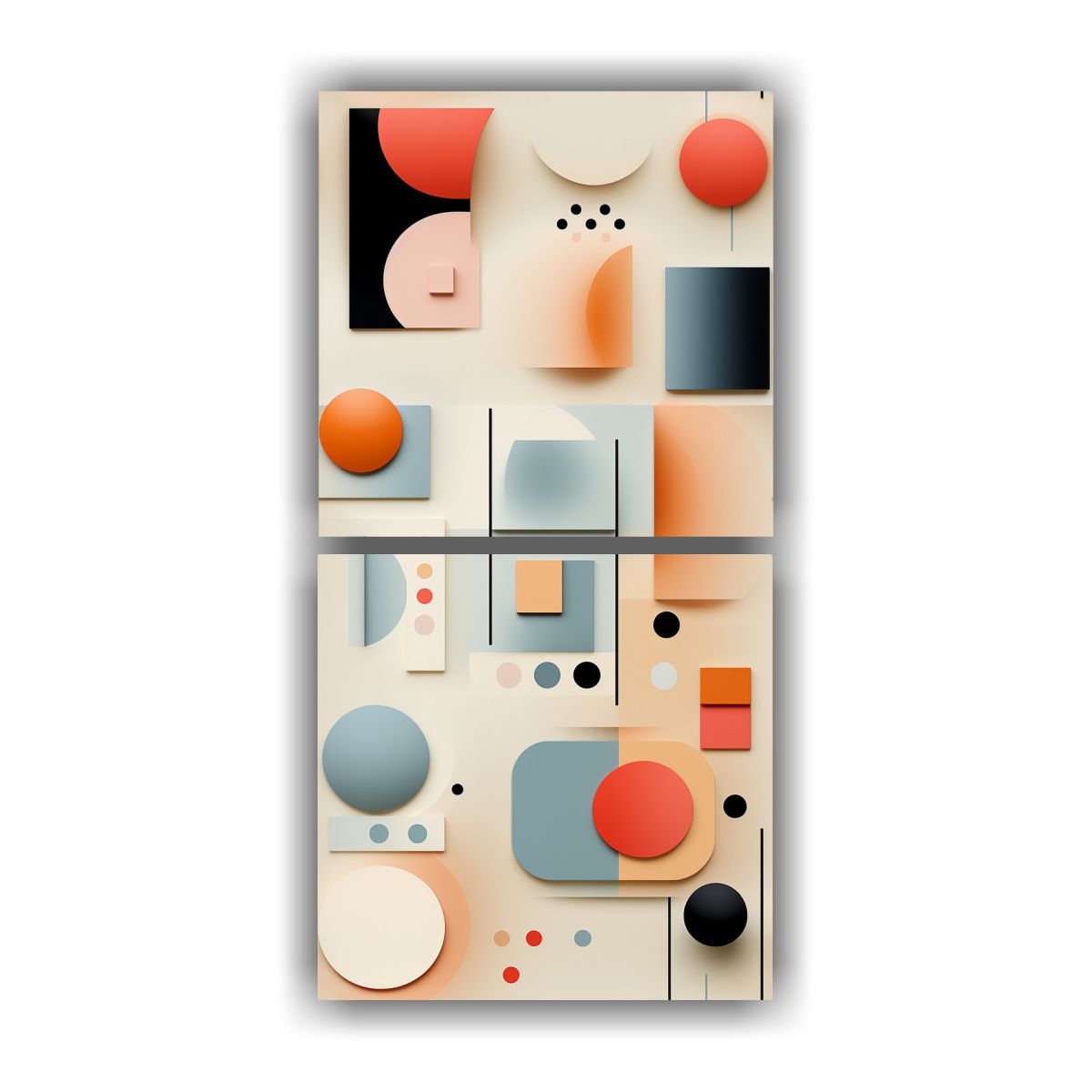 GENERICO - Conjunto 2 Lienzos Dibujo Abstracto A Todo Color 30x60 Cm