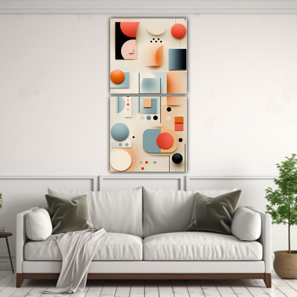 GENERICO - Conjunto 2 Lienzos Dibujo Abstracto A Todo Color 30x60 Cm