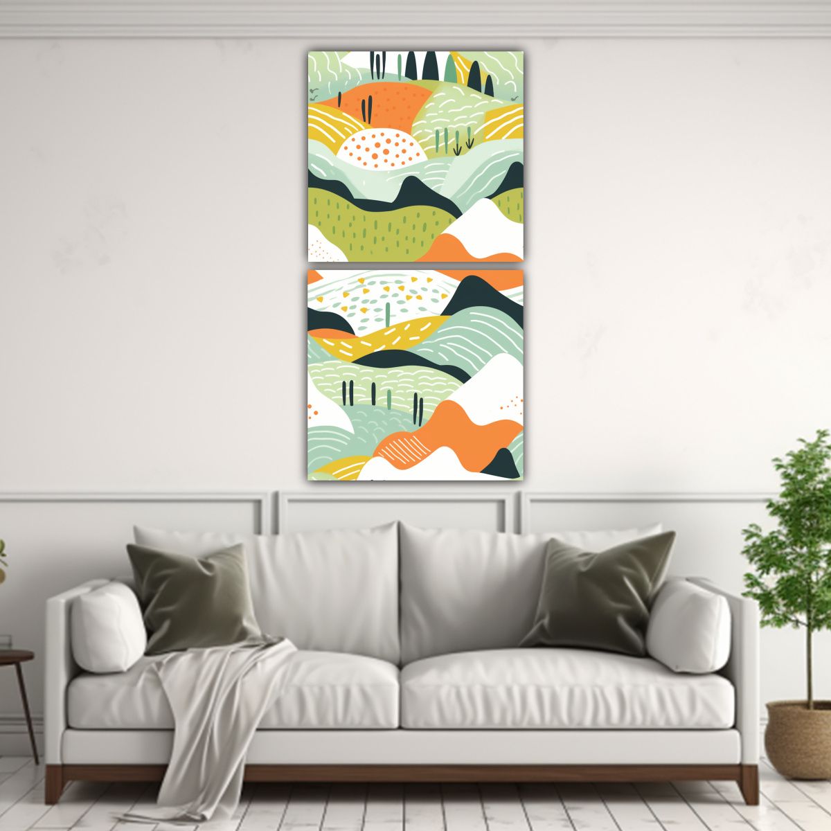 GENERICO - Pinturas Decorativas Abstractas Minimalistas De 20x40 Cm