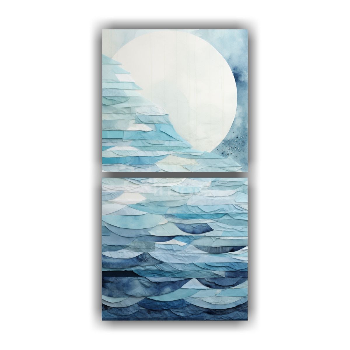 GENERICO - Díptico Tonos Ambiente Abstracto Con Texturas Y 40x80 Cm