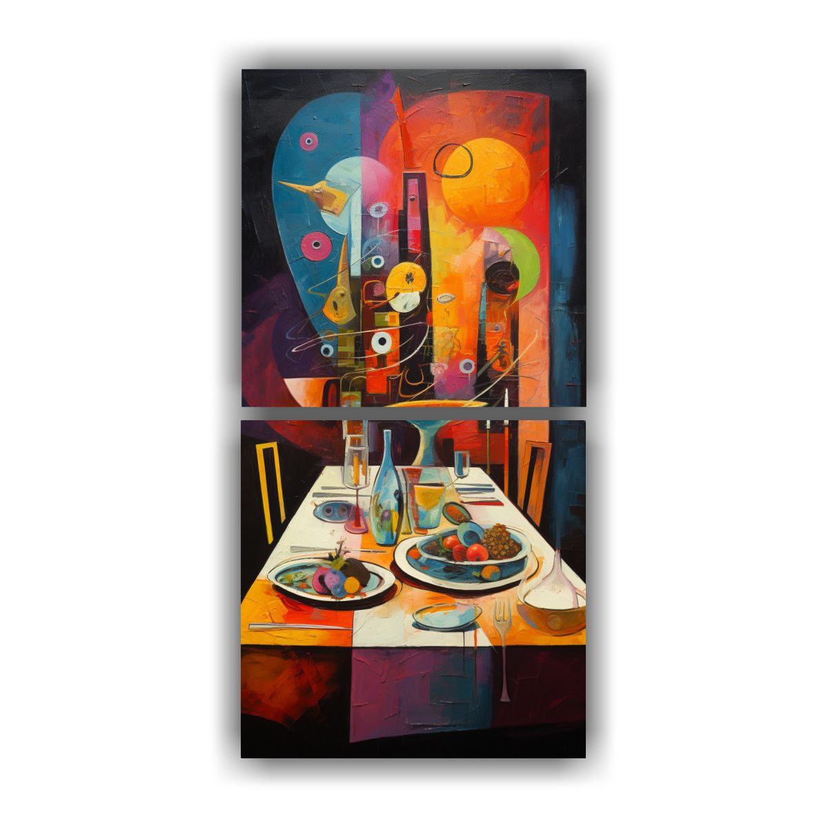 GENERICO - Cuadros Temáticos De La Última Cena Abstracta 40x80 Cm