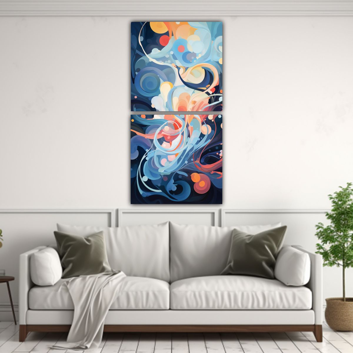 GENERICO - Pinturas Decorativas Abstractas De Fondo Set 2 20x40 Cm