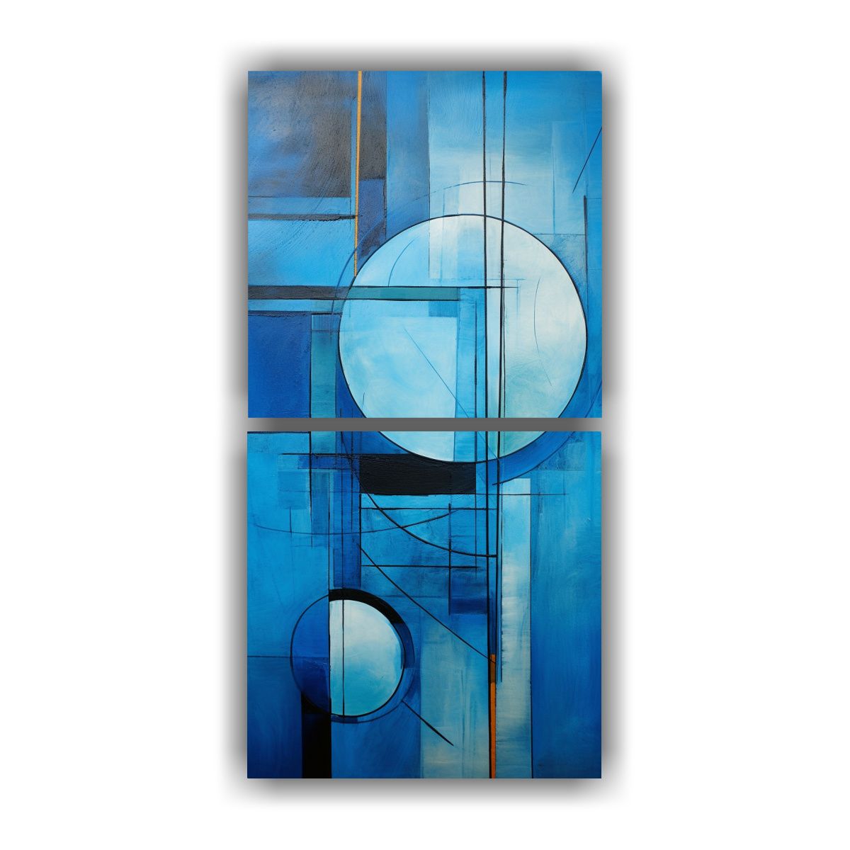 GENERICO - Lienzos Movimiento Esquema Cuadro Abstracto Azul 60x120 Cm
