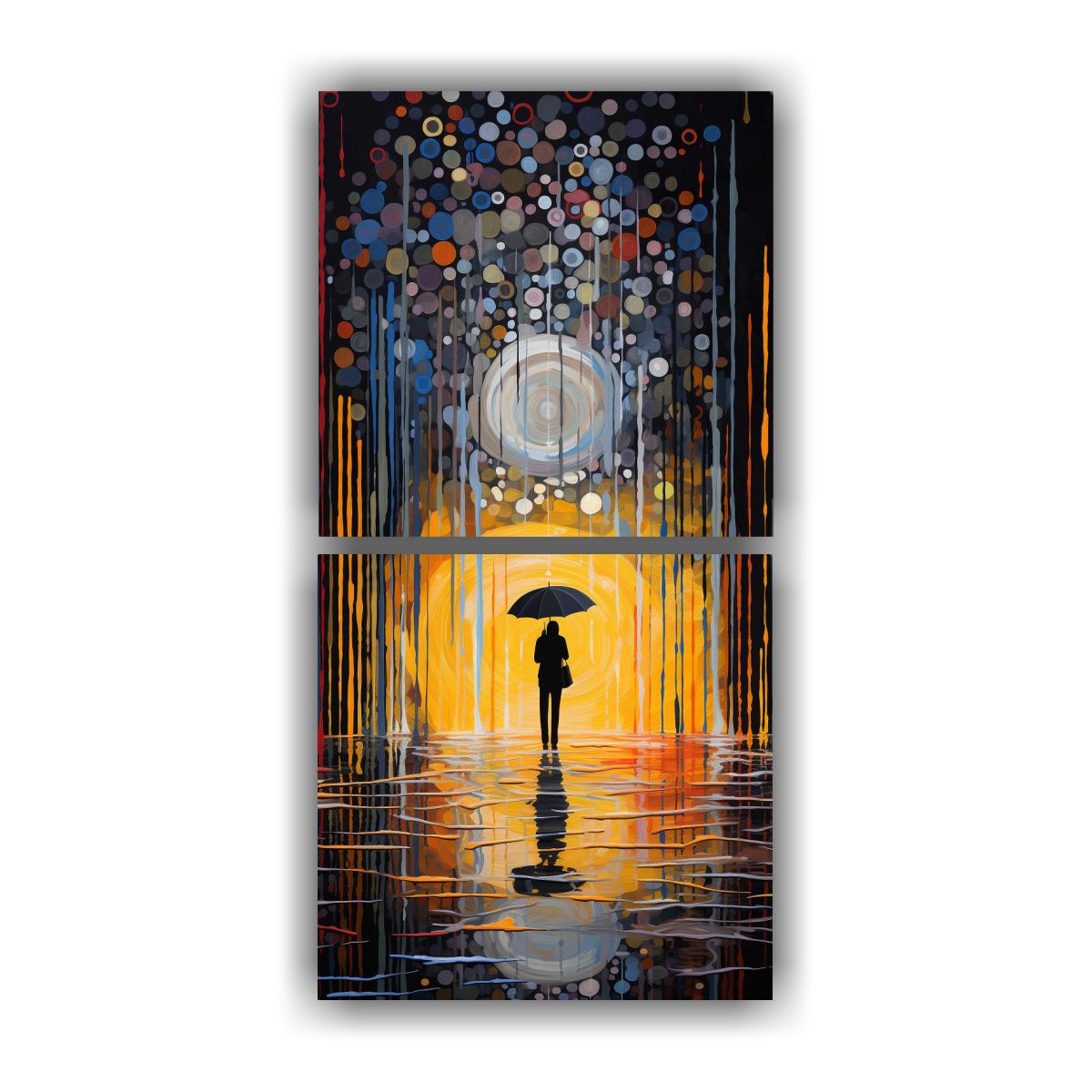 GENERICO - Cuadros Modernos De Lluvia Para Decoración Del 50x100 Cm